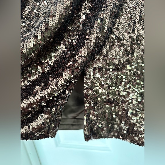 Jonathan Simkhai The Monty Hammered Sequin Blazer Dress in Sable - Picture 9 of 13